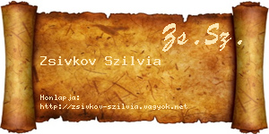 Zsivkov Szilvia névjegykártya